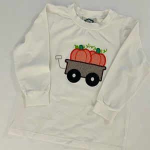 Boys - Cecil and Lou Embroidered Pumpkin Long Sleeve Top. Size 6